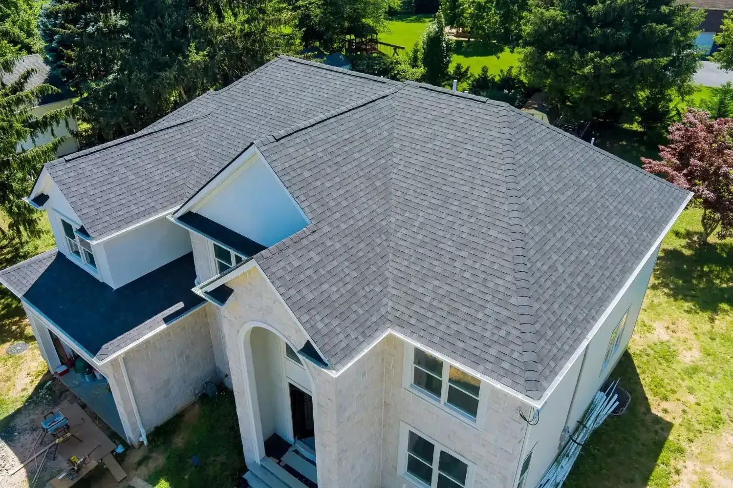 Completed residential roofing project